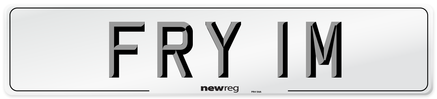 FRY 1M Number Plate from New Reg